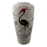 West-Germany pottery vase crane floor vase 1960’s