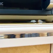 Vintage sideboard with doors and mirror elements – storage furniture