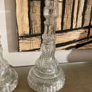 Pair of antique glass candle holders