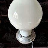 Table lamp, large white opaline in the shape of a light bulb