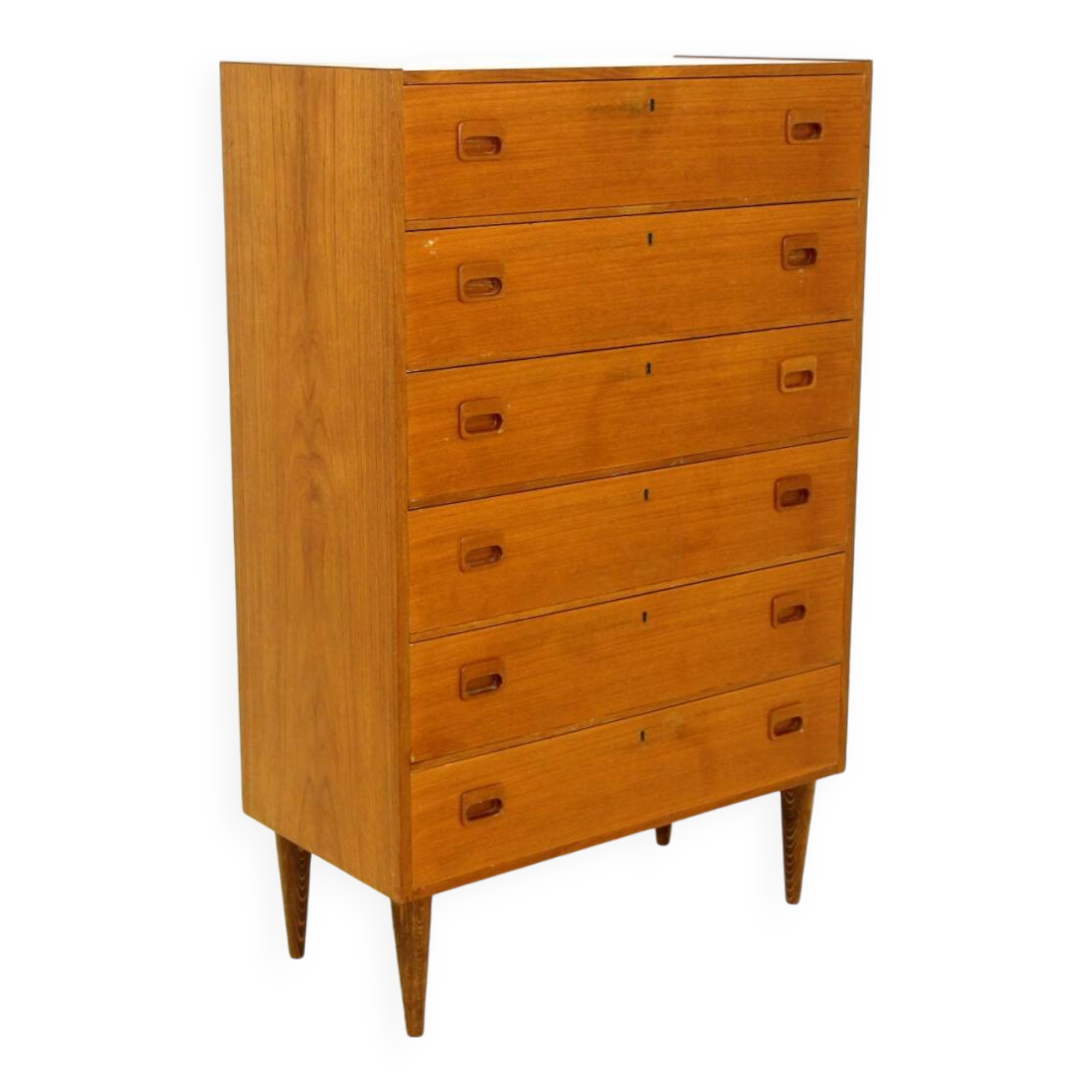 Scandinavian "tallboy" chest of drawers in teak, Sweden, 1960