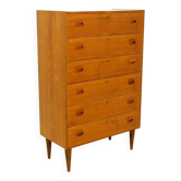 Scandinavian "tallboy" chest of drawers in teak, Sweden, 1960