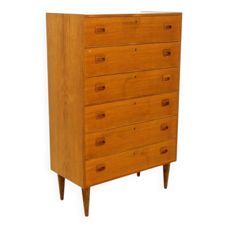 Commode scandinave "tallboy" en teck, Suède, 1960