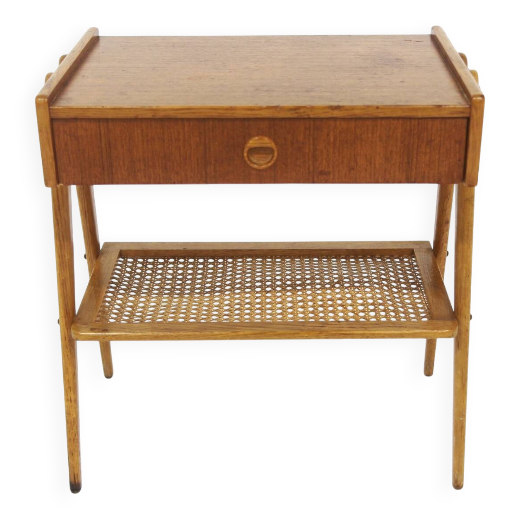 Scandinavian teak and oak bedside table, Sweden, 1960