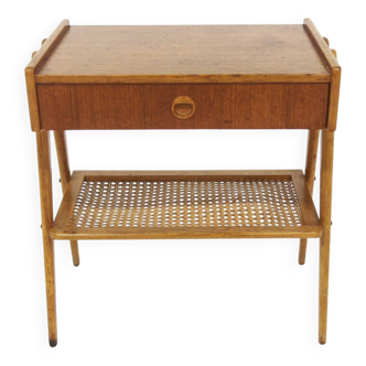 Scandinavian teak and oak bedside table, Sweden, 1960