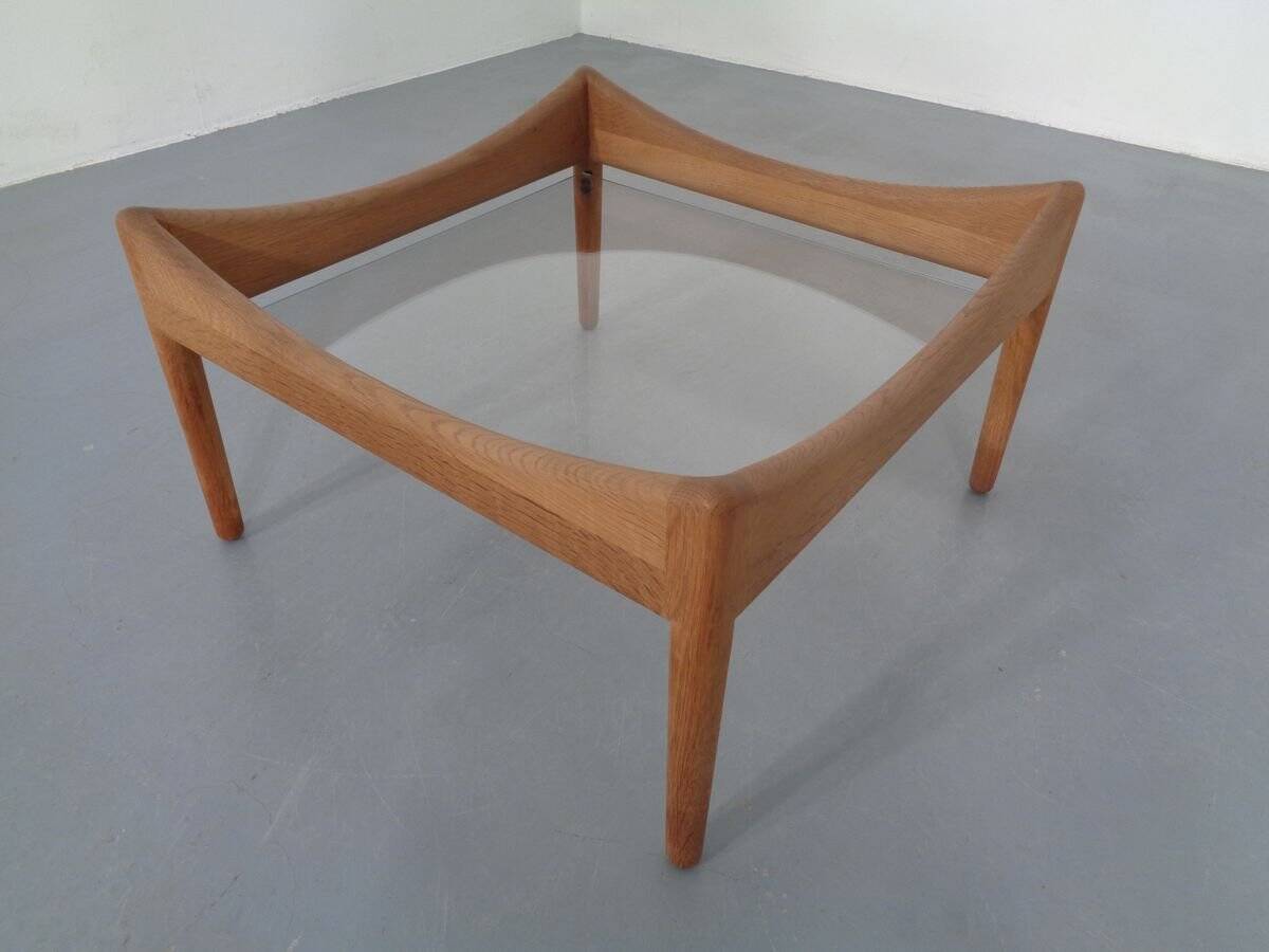 Modus Oak & Glass Table by Kristian Vedel for Soren Willadsen, 1963
