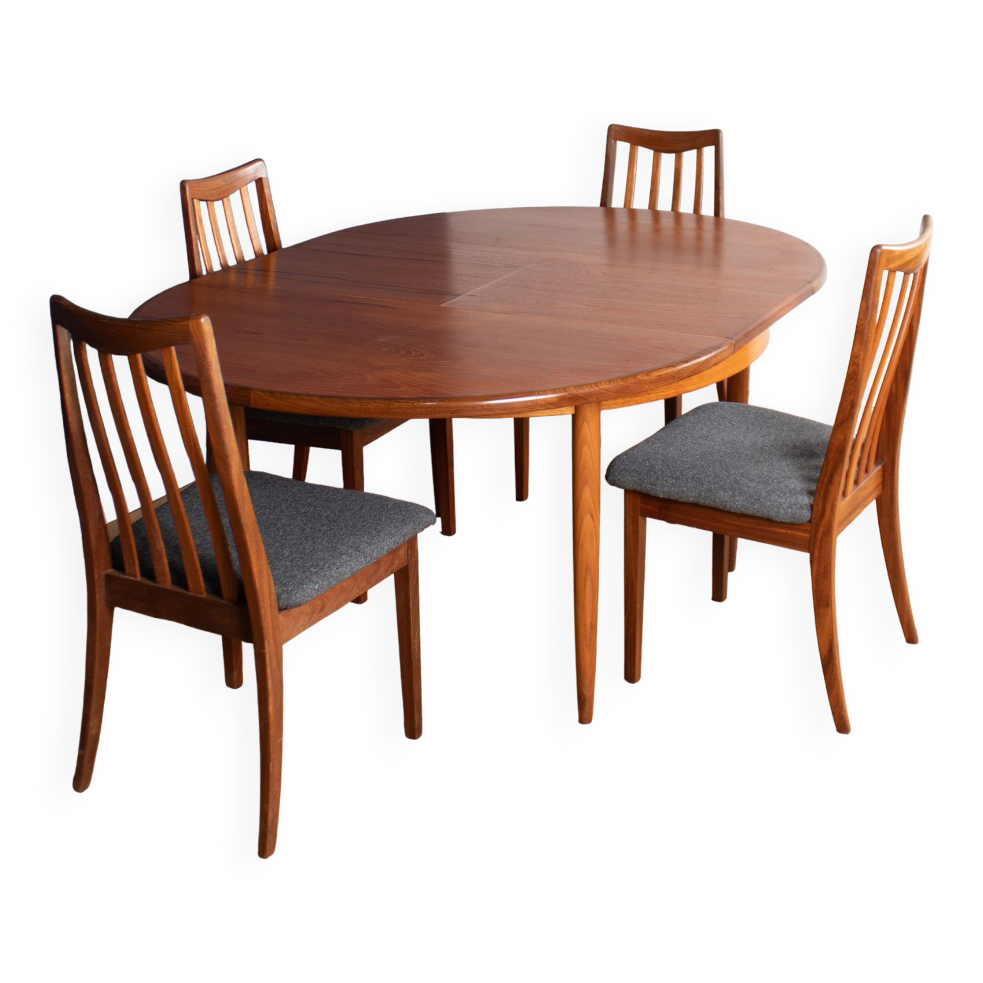 Retro Teak GPlan 1960s Fresco Dining Table & 4 Four Chairs By Victor Wilkins