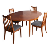 Retro Teak GPlan 1960s Fresco Dining Table & 4 Four Chairs By Victor Wilkins