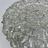 Cast glass ceiling lamp with relief