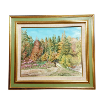 Oil on panel seen from the Morvan in autumn by Marcel Maillard