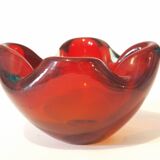 Petit cendrier cristal rouge