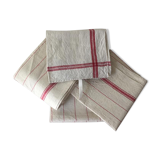 Lot of five old mismatched dishtowels