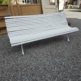 Old cast iron garden bench and wooden slats