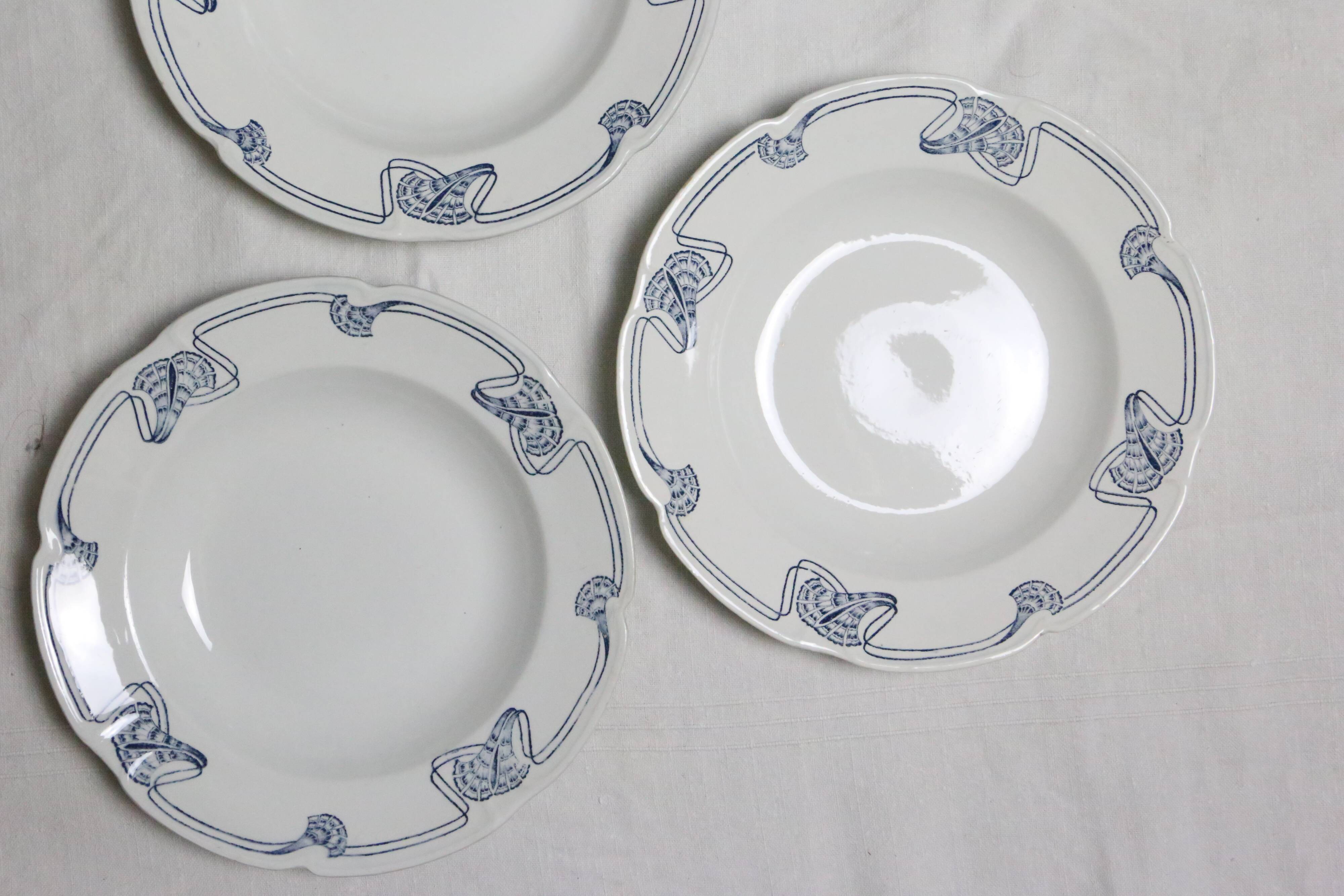 Deep plates x6, Onnaing, Algéciras model, Granite, 19th century