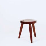 Brutalist Rustic Oak Tripod Stool