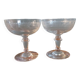 2 antique champagne glasses, engraved Empire frieze - Period 1900