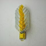 Recessed "leaf" wall light by Mazzega, orange frosted Murano glass, Italy, 1970