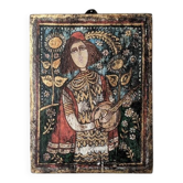Antique wood painting old craft panel