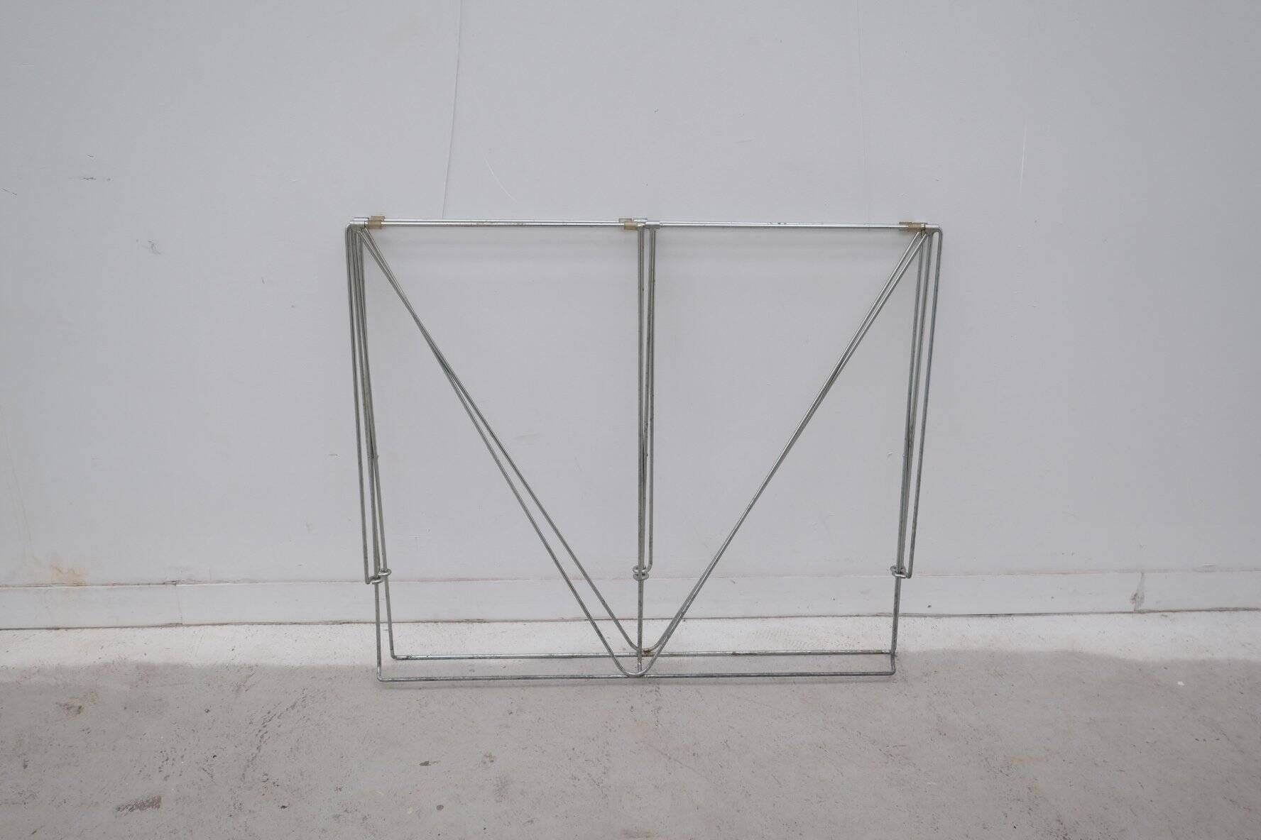 Max Sauze dining table in metal and enameled glass, 1960
