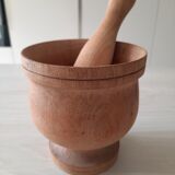 Wood mortar and pestle