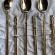 6 golden teaspoons/tea spoons