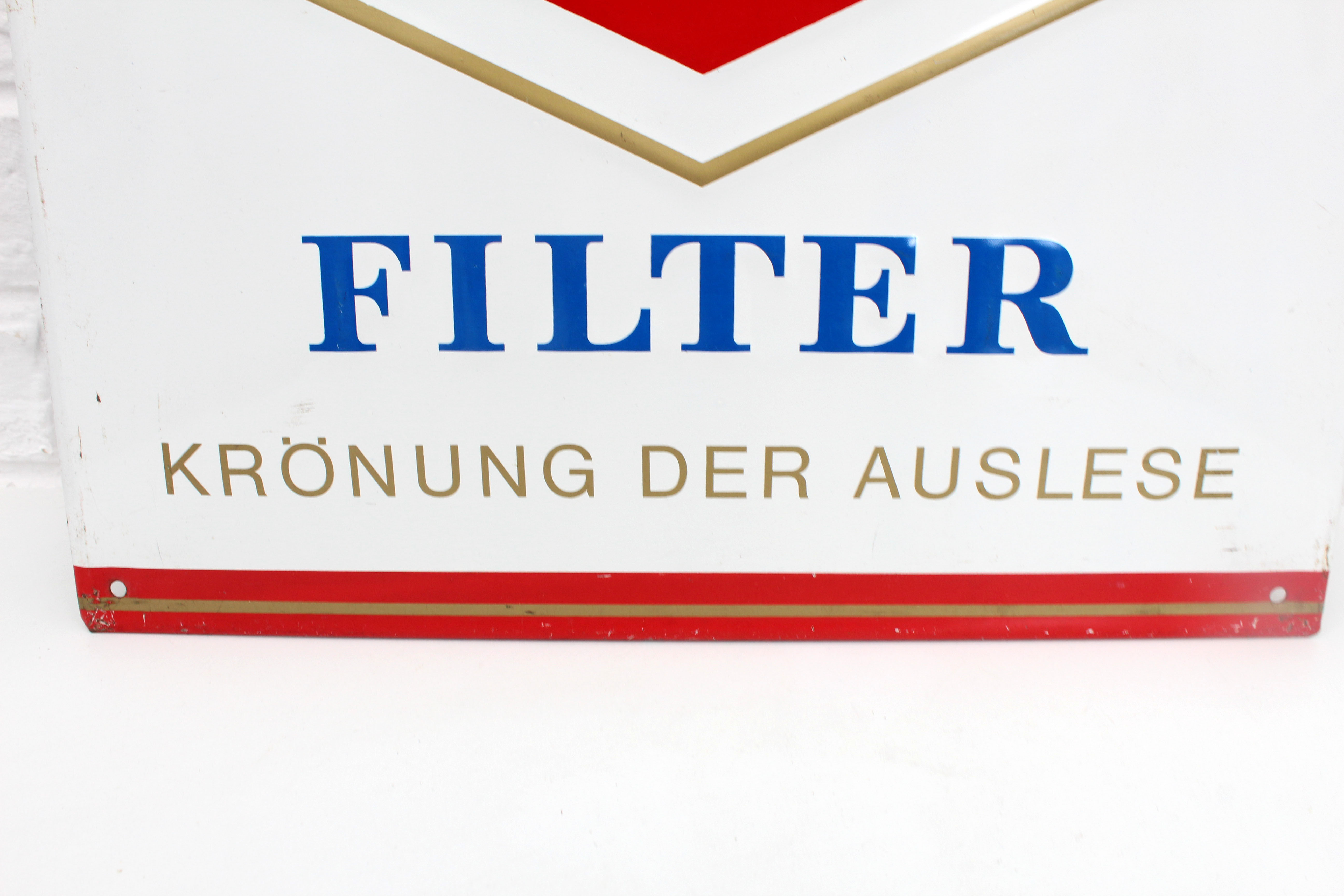 Large vintage German advertising metal sign, Lux cigarette