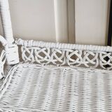 White wicker peacock shelf