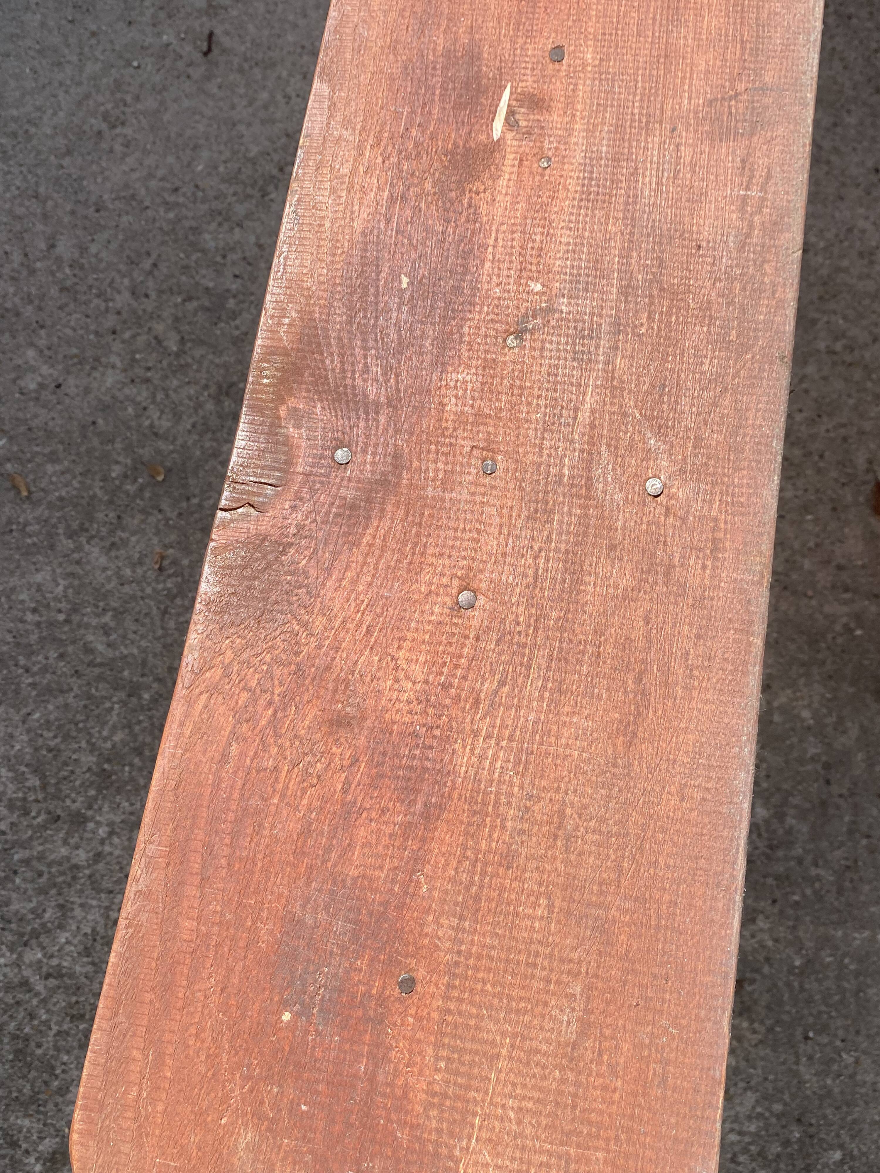 Pair of solid wood farmhouse benches 250cm for rustic farmhouse table 1950