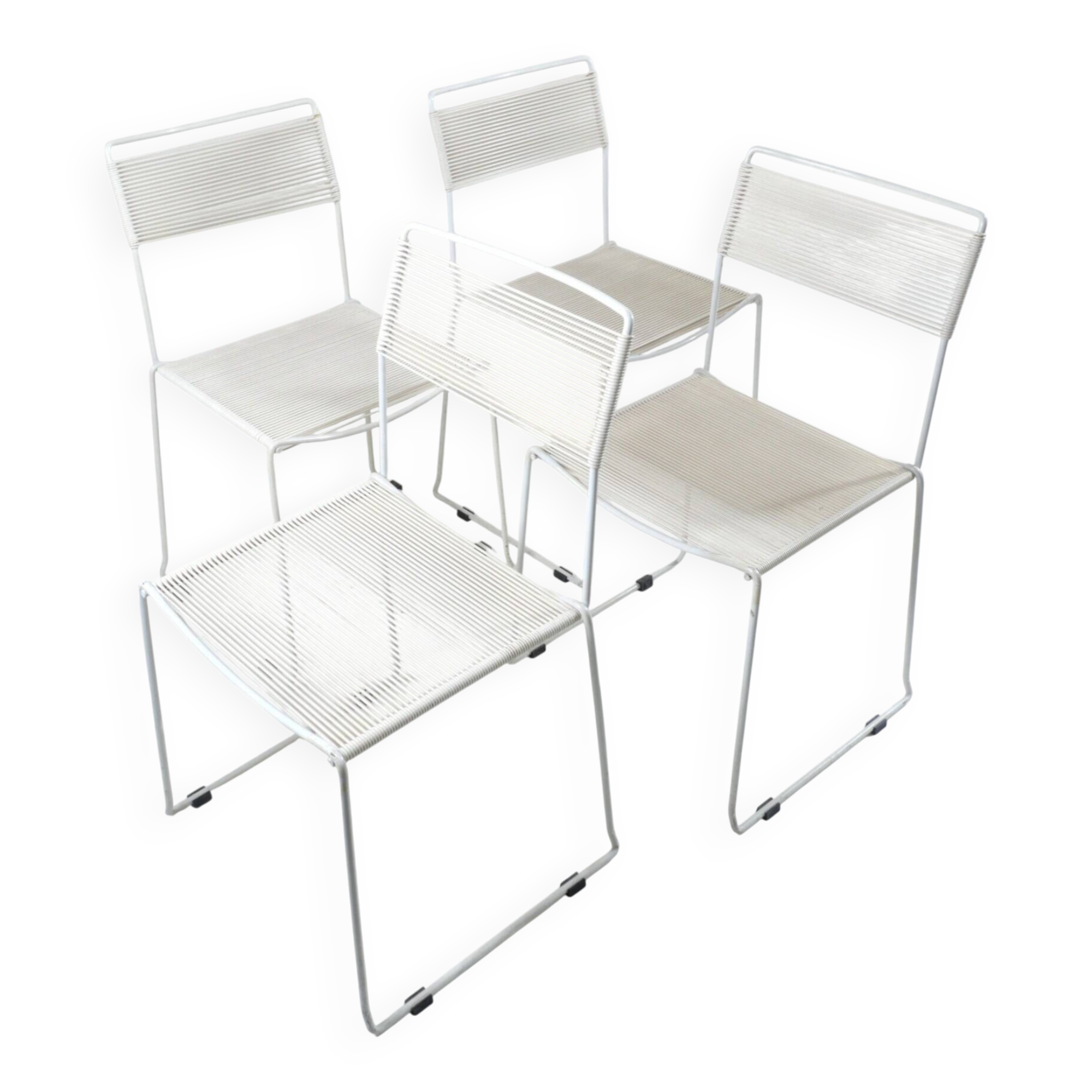 4 chaises Jodi « spaghetti » par Sintesi, Italie 1980