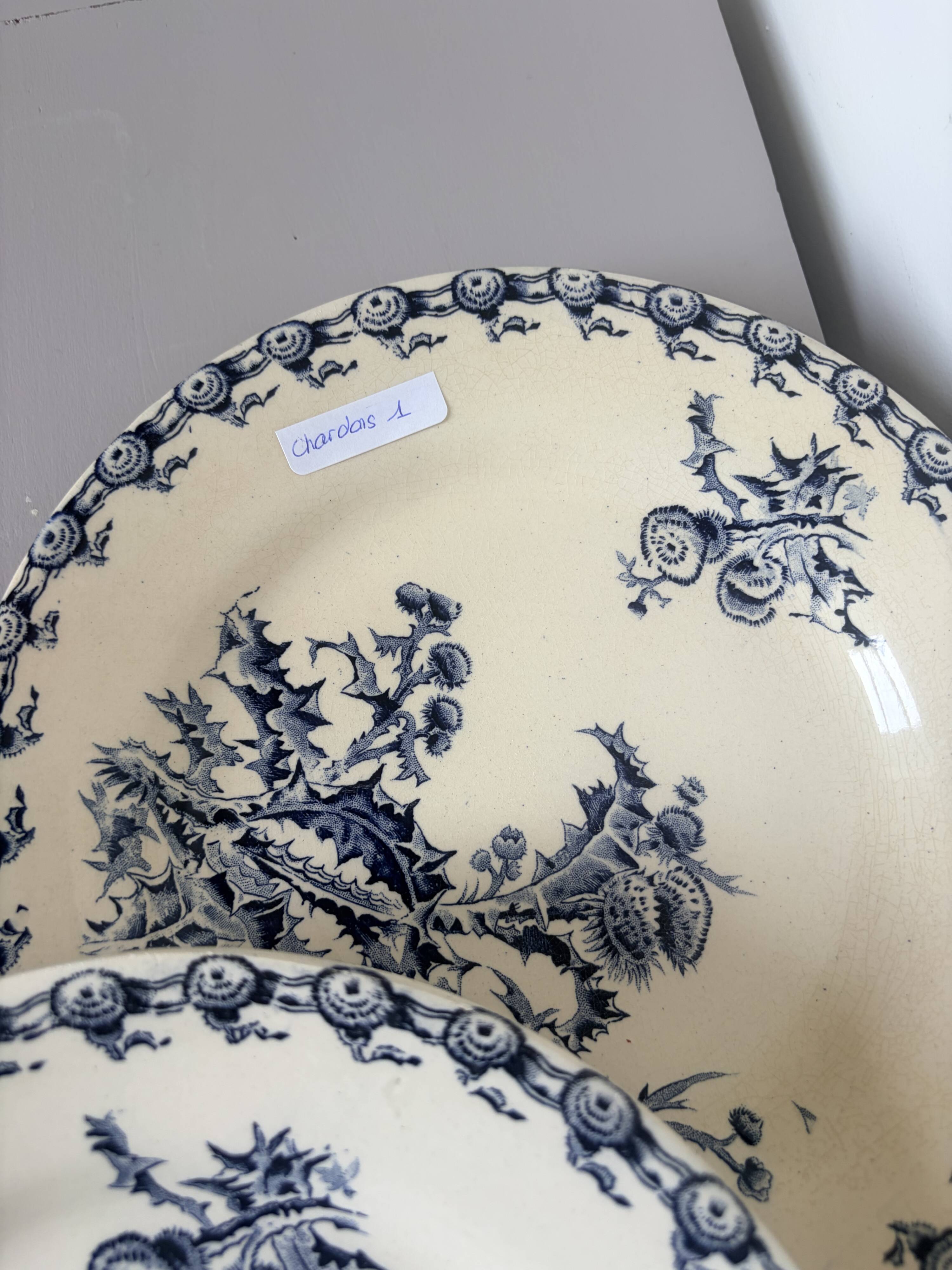 4 assiettes plates Gien Chardons 260332