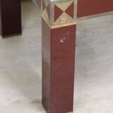 Vintage Jean-Claude Mahey coffee table in lacquered wood and brass, 1970