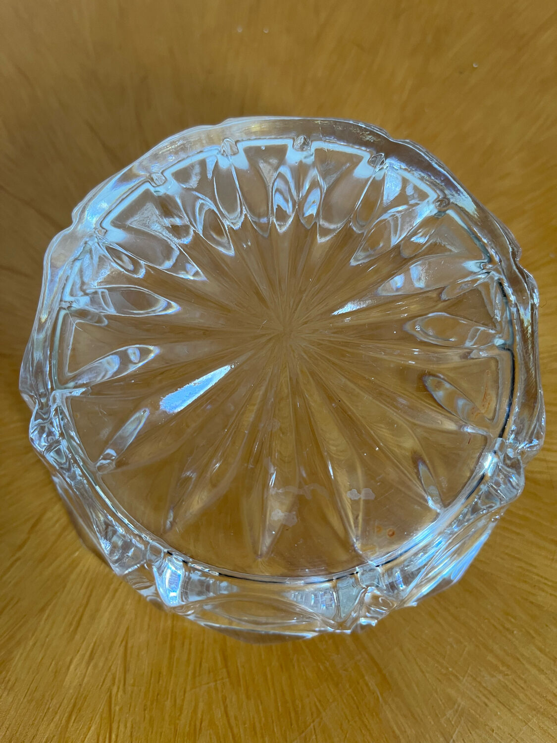 Vintage cut glass pocket empty cup 1950