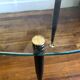 Set of trundle coffee tables in glass and brass