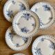 Set of 6 old dessert plates - Flore de Sarreguemines