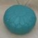 Pouf marocain en cuir turquoise