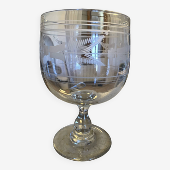 Grand verre de la mariée en cristal 19 ème siècle