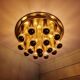 Large circular brass ceiling light, Space Age design, 1970s.