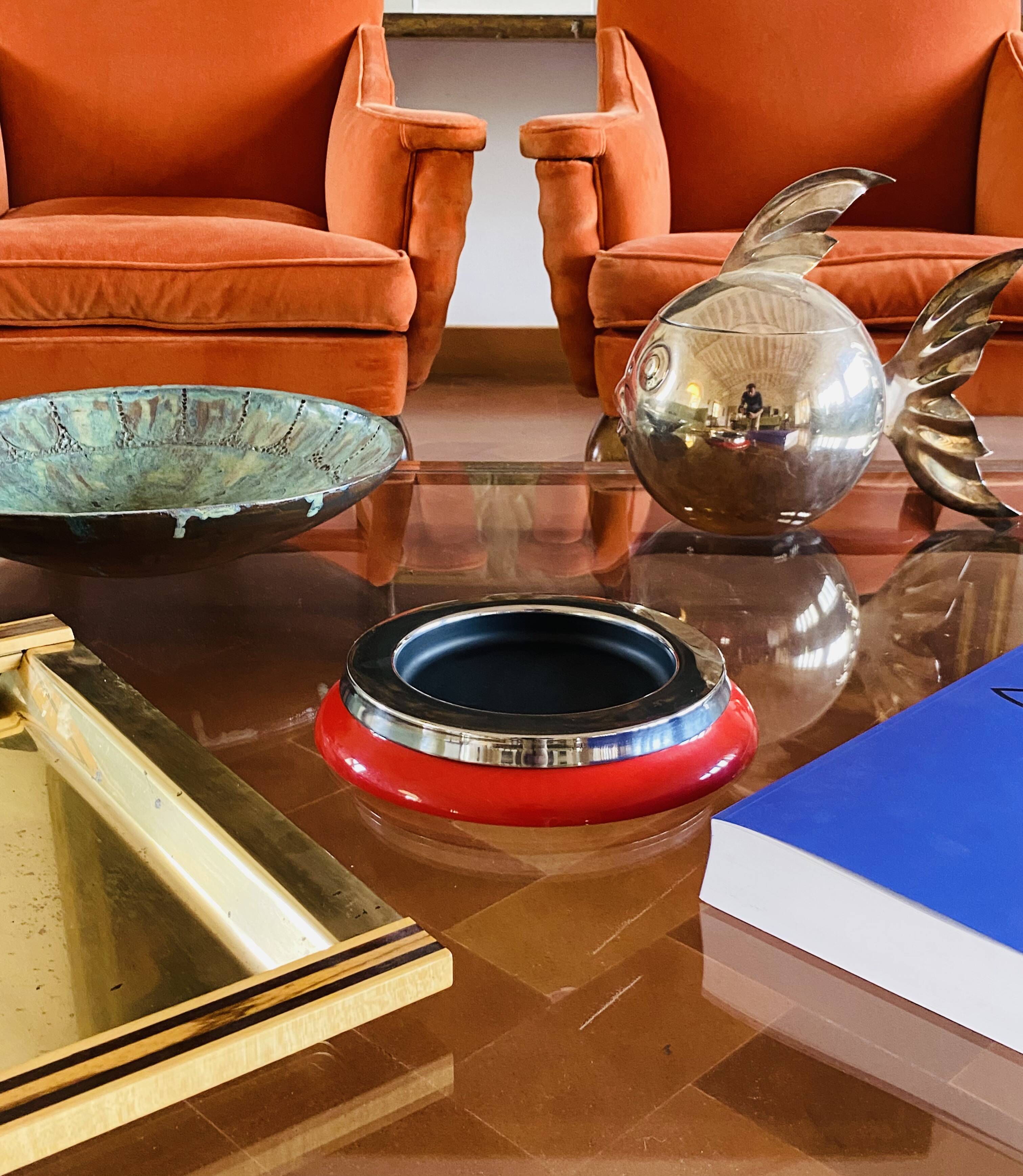 Sergio Asti, mod.4635 red ashtray / catchall, Kartell Italy 1967