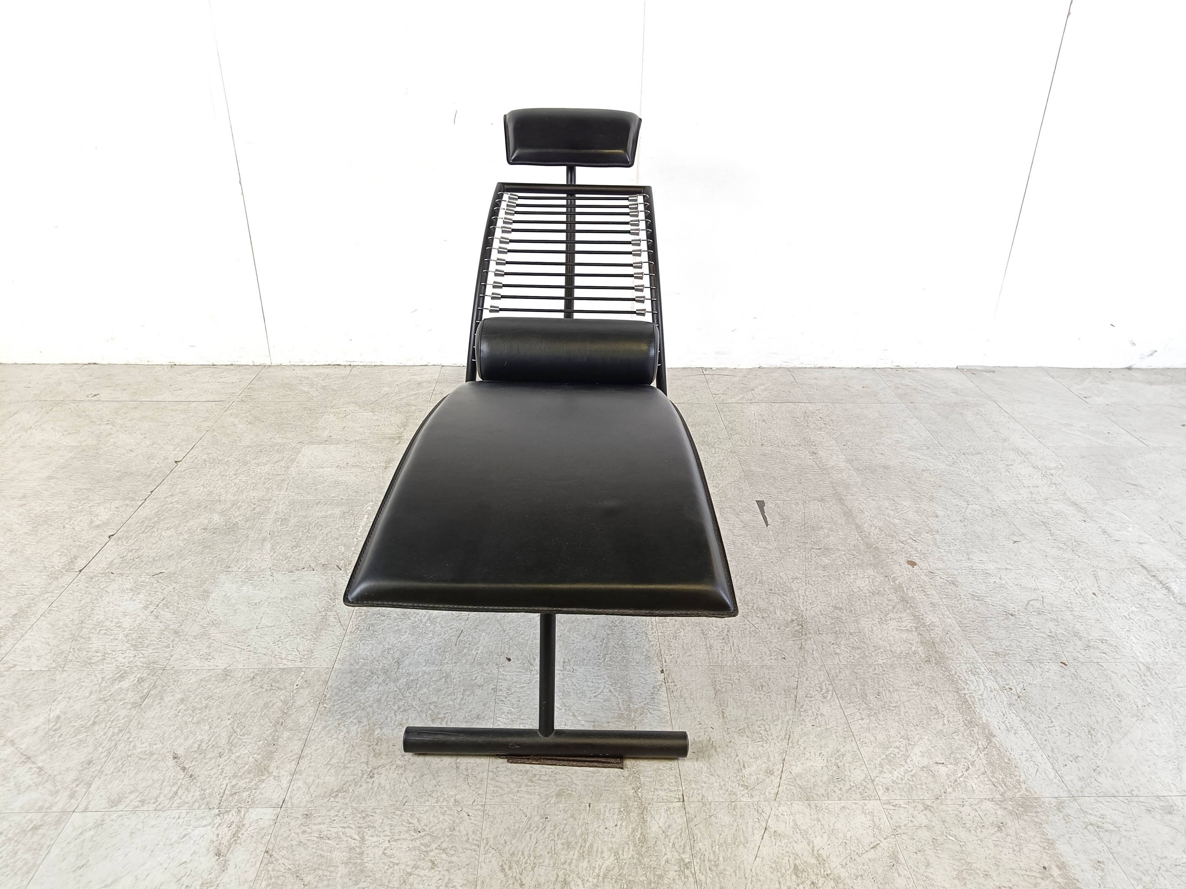 Vintage chaise longue in the manner of Rene Herbst, 1990s
