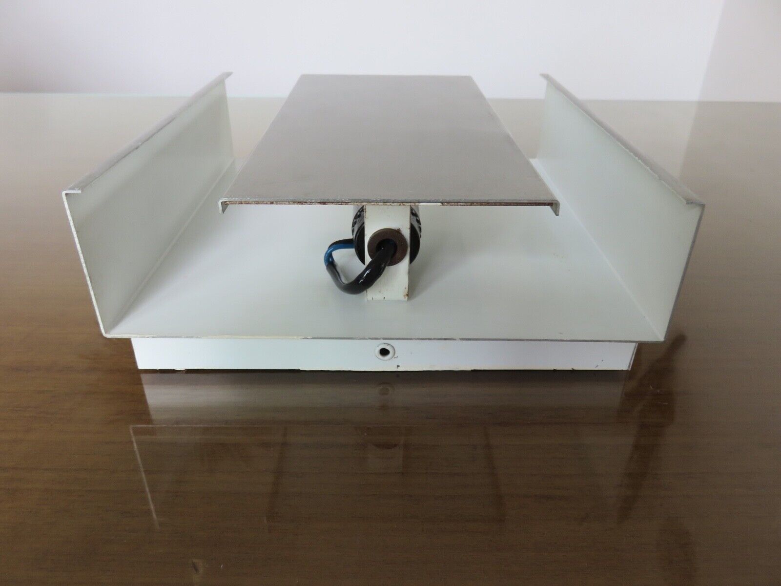 Series of 3 aluminum wall lamps, modernist, minimalist 70s