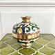 vase laiton émail cloisonné décor d'iris