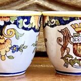 6 anciennes tasses à café Devres Fourmaintraux Rouen modèle Dinan XIXe