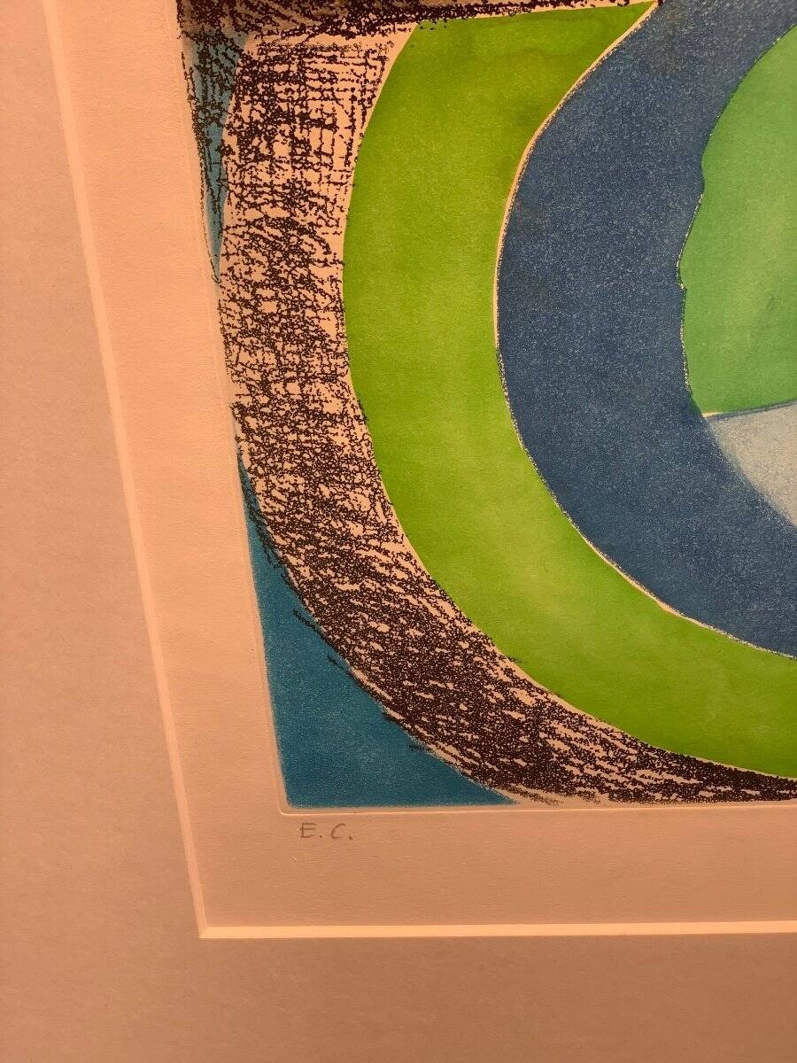 Sonia Delaunay with myself, 1970 etching