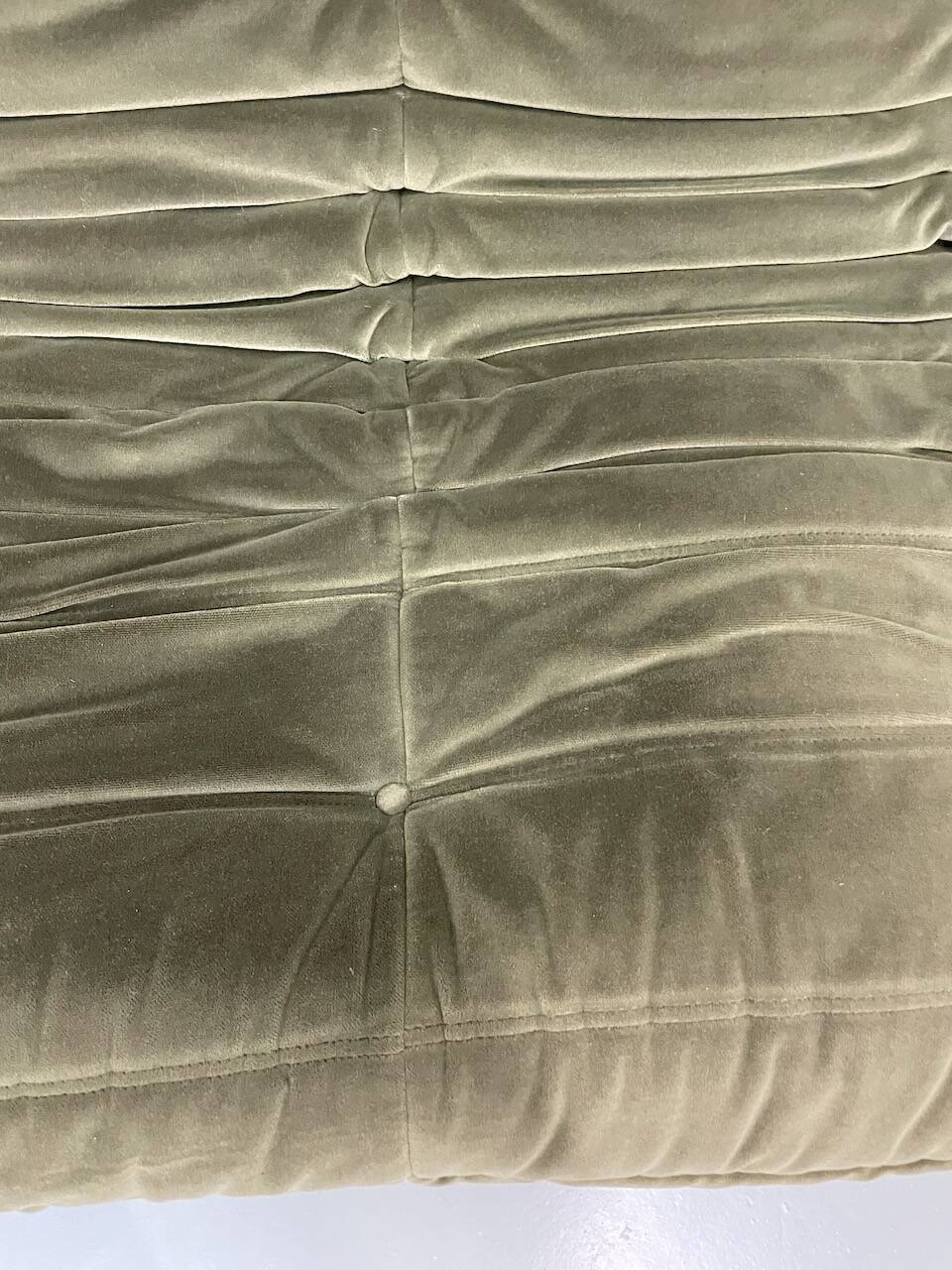 Vintage 2 and 3 seater green velvet togo set