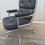 Vintage black leather armchair