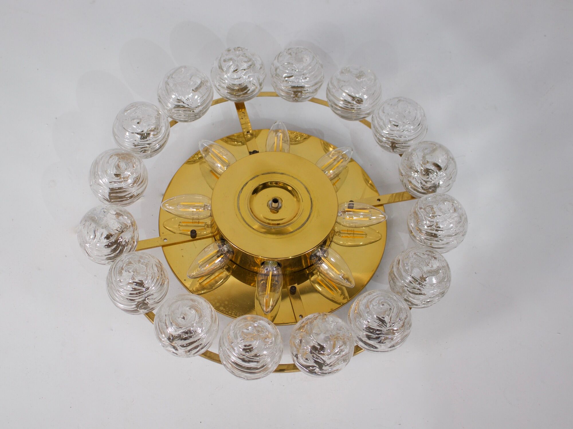 Plafonnier « Snowball »en verre soufflé