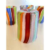 Set of 6 Contemporary Multicolored Murano Glass Glasses