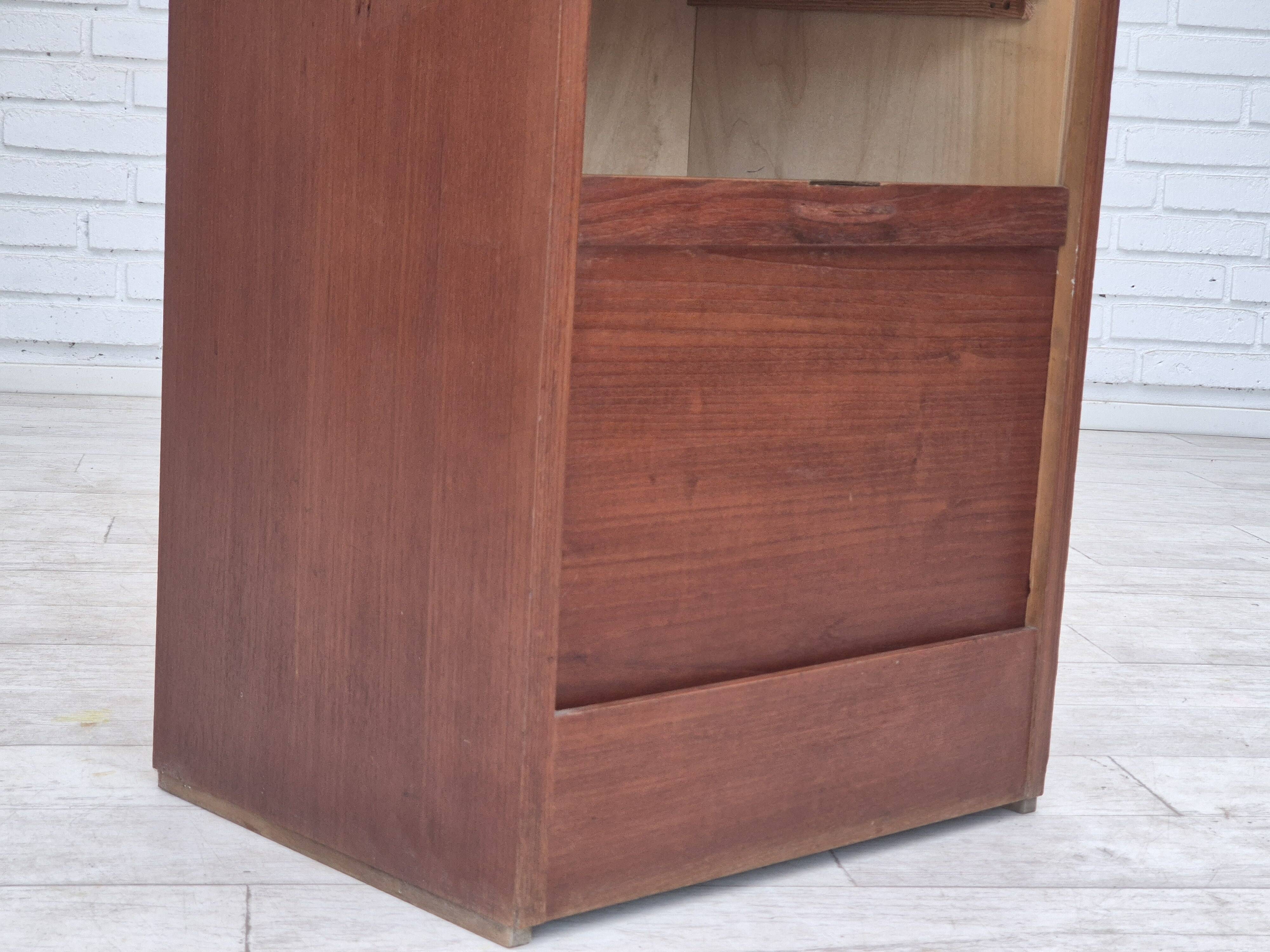 1960s, Danish office cabinet, original condition, teak wood, sliding doors, drawers inside.