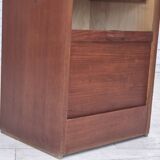 1960s, Danish office cabinet, original condition, teak wood, sliding doors, drawers inside.