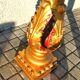 Decorative plaster column - gold lamp base - Creation JP France